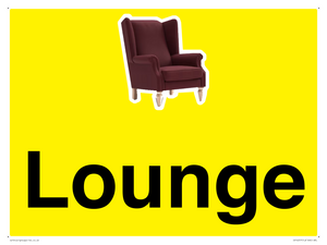 Lounge Dementia Friendly Yellow SIgn
